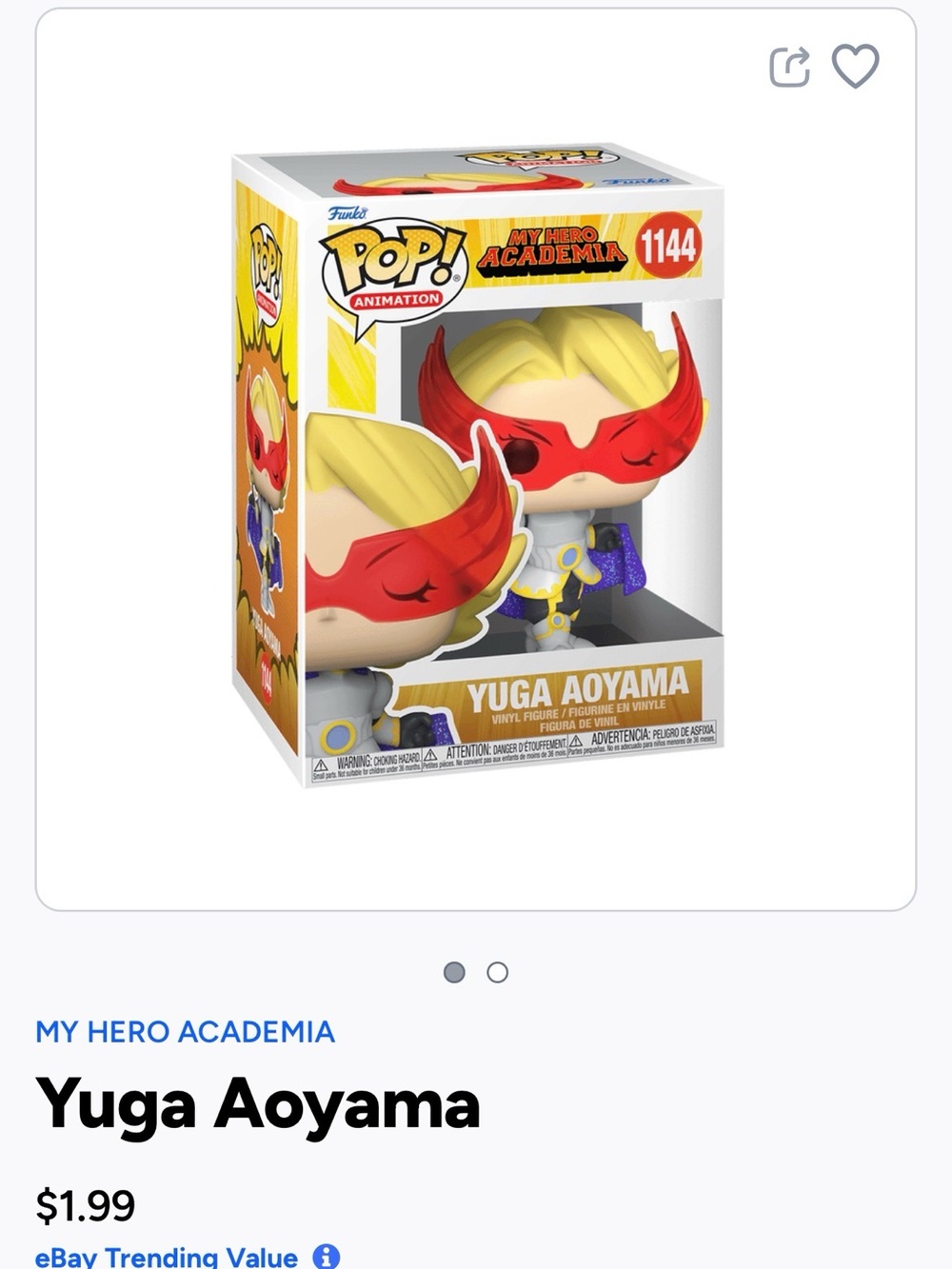 Funko Pop! My Hero Academia Yuga Aoyama - Red Mask & Blonde Hair- 1144